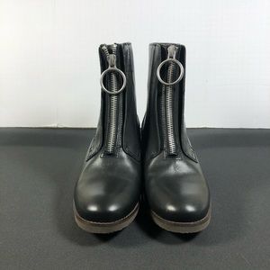 Lucky Brand Black Ankle Boots with Zipper Detail